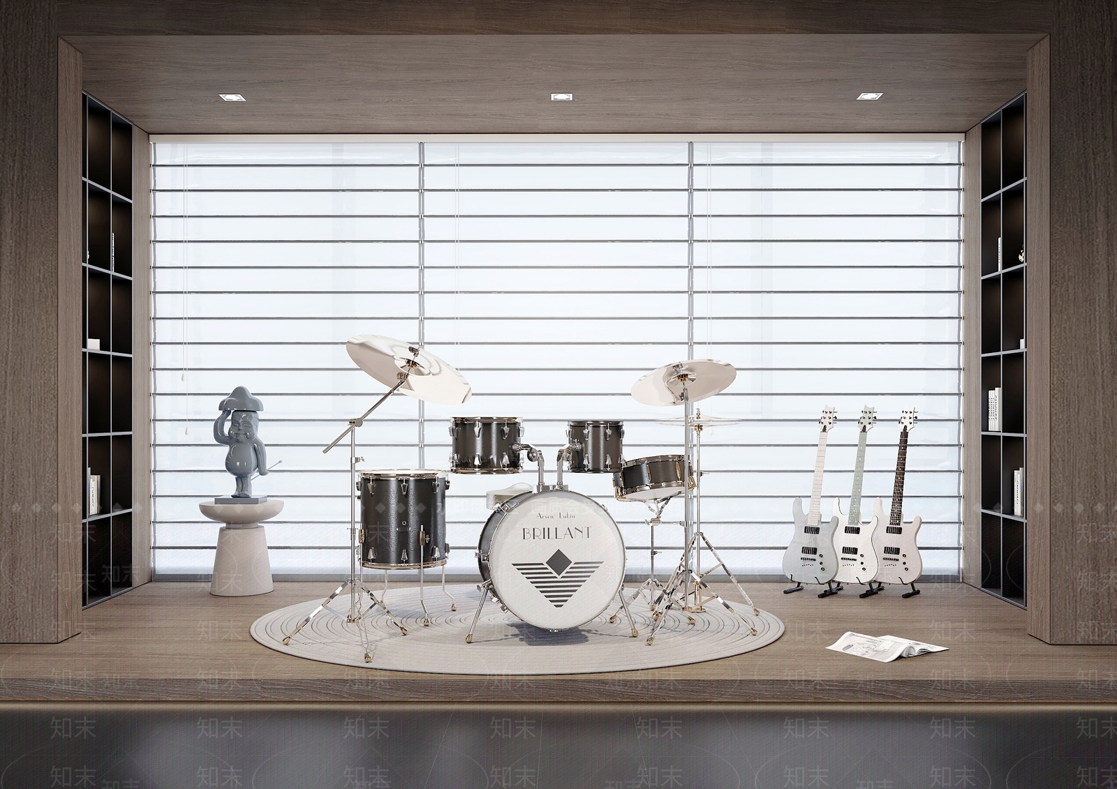 现代架子鼓3D模型下载【ID:1131454398】