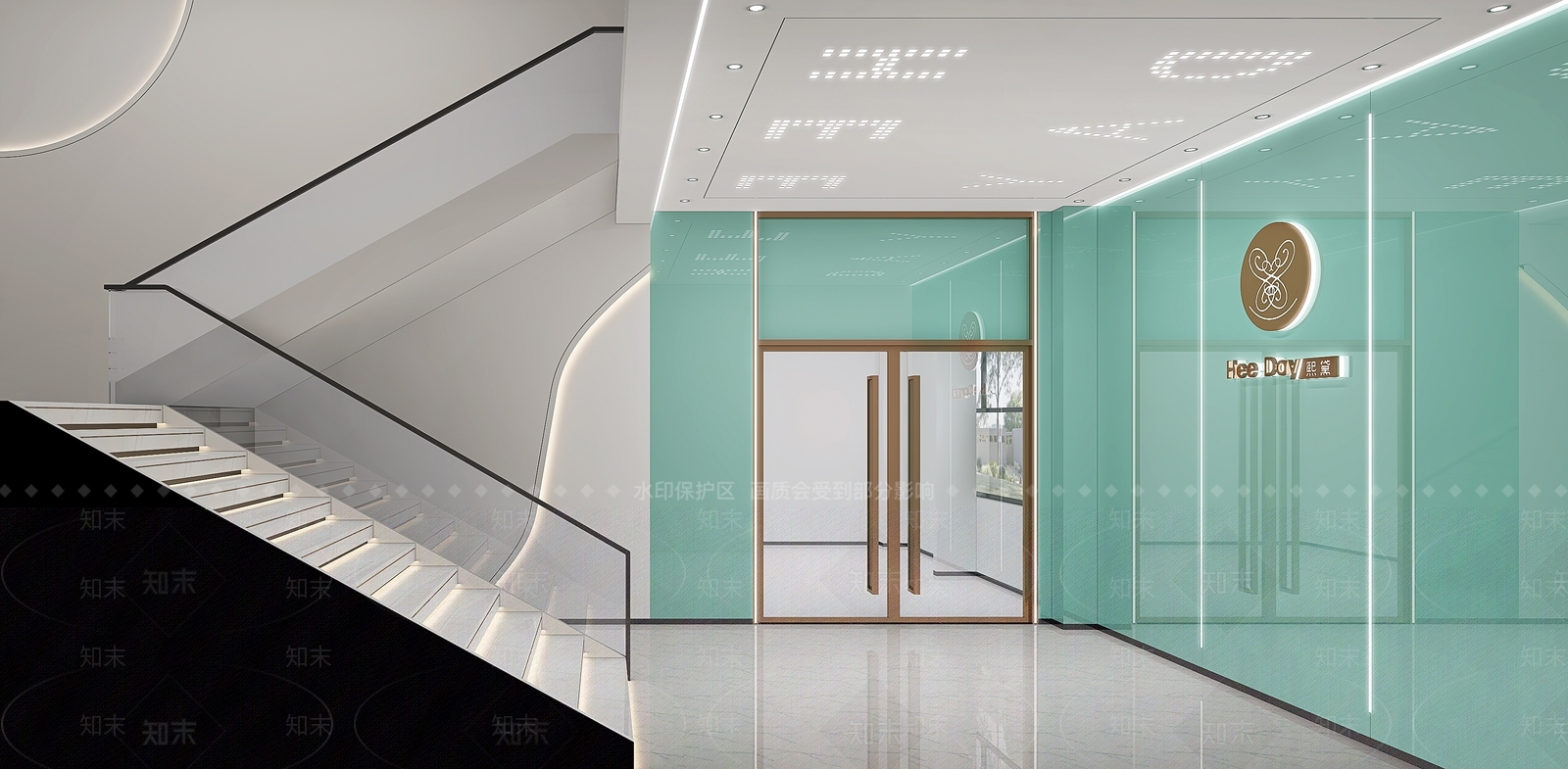 现代楼梯间3D模型下载【ID:1131460887】