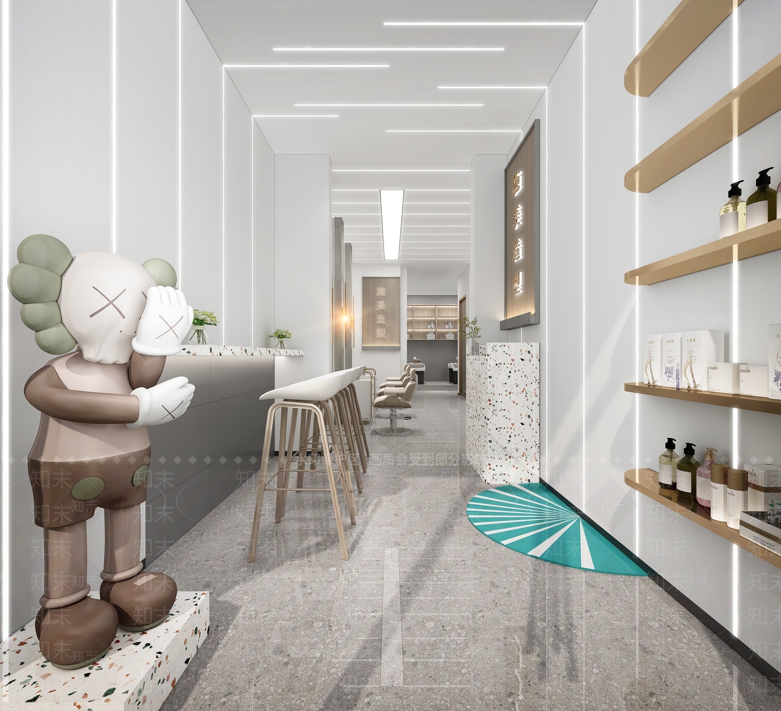 现代美发店3D模型下载【ID:1131461633】
