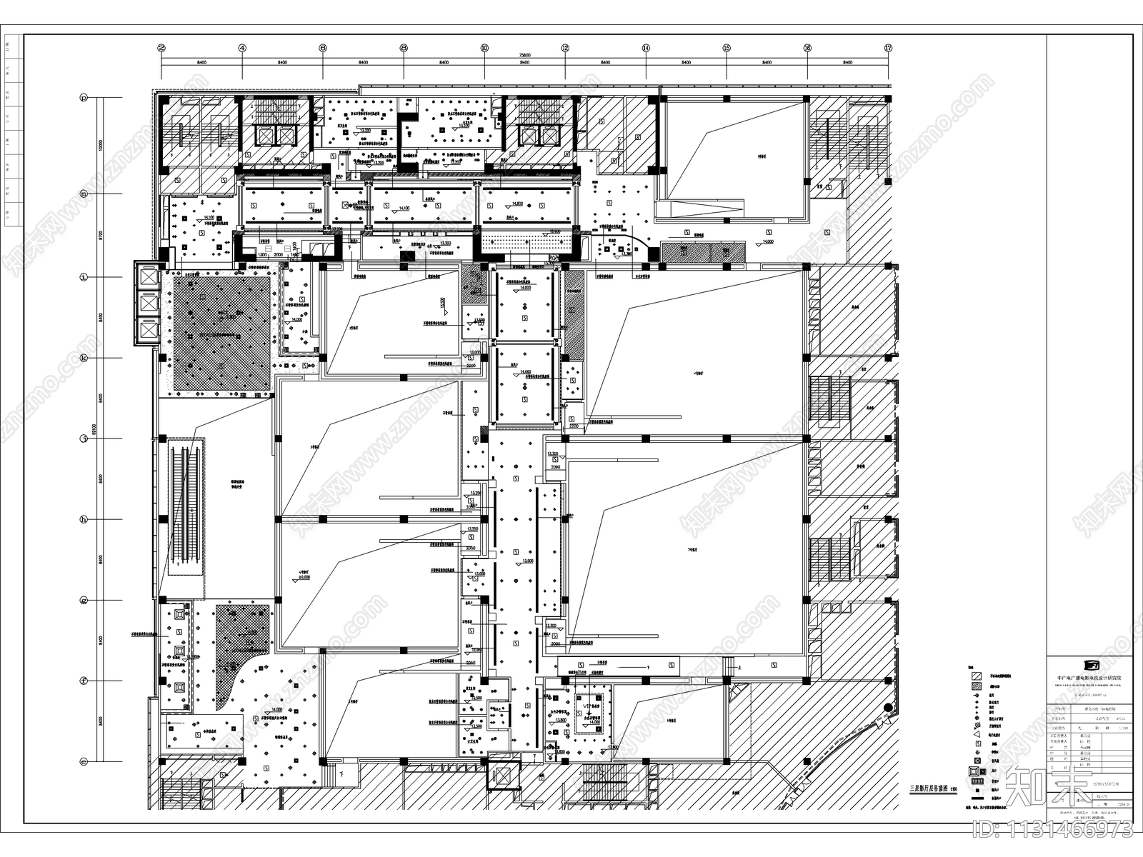 青岛万达国际电影城cad施工图下载【ID:1131466973】