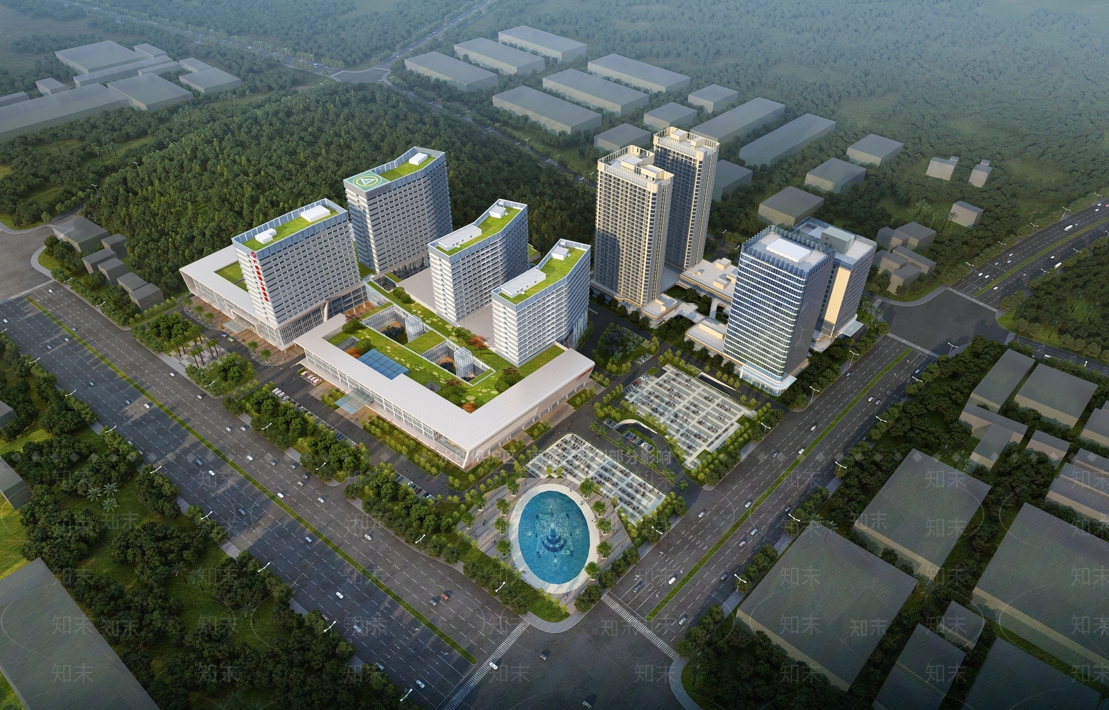 现代风格医院建筑SU模型下载【ID:1131468719】