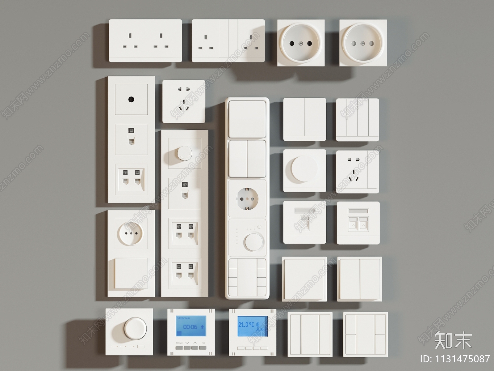 现代开关插座组合SU模型下载【ID:1131475087】