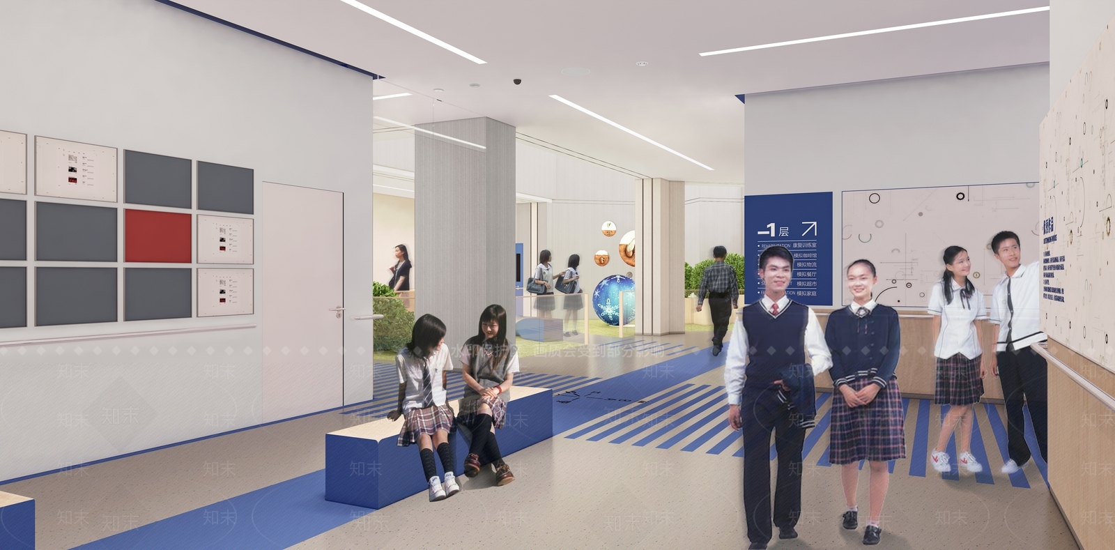 现代学校空间SU模型下载【ID:1131477224】