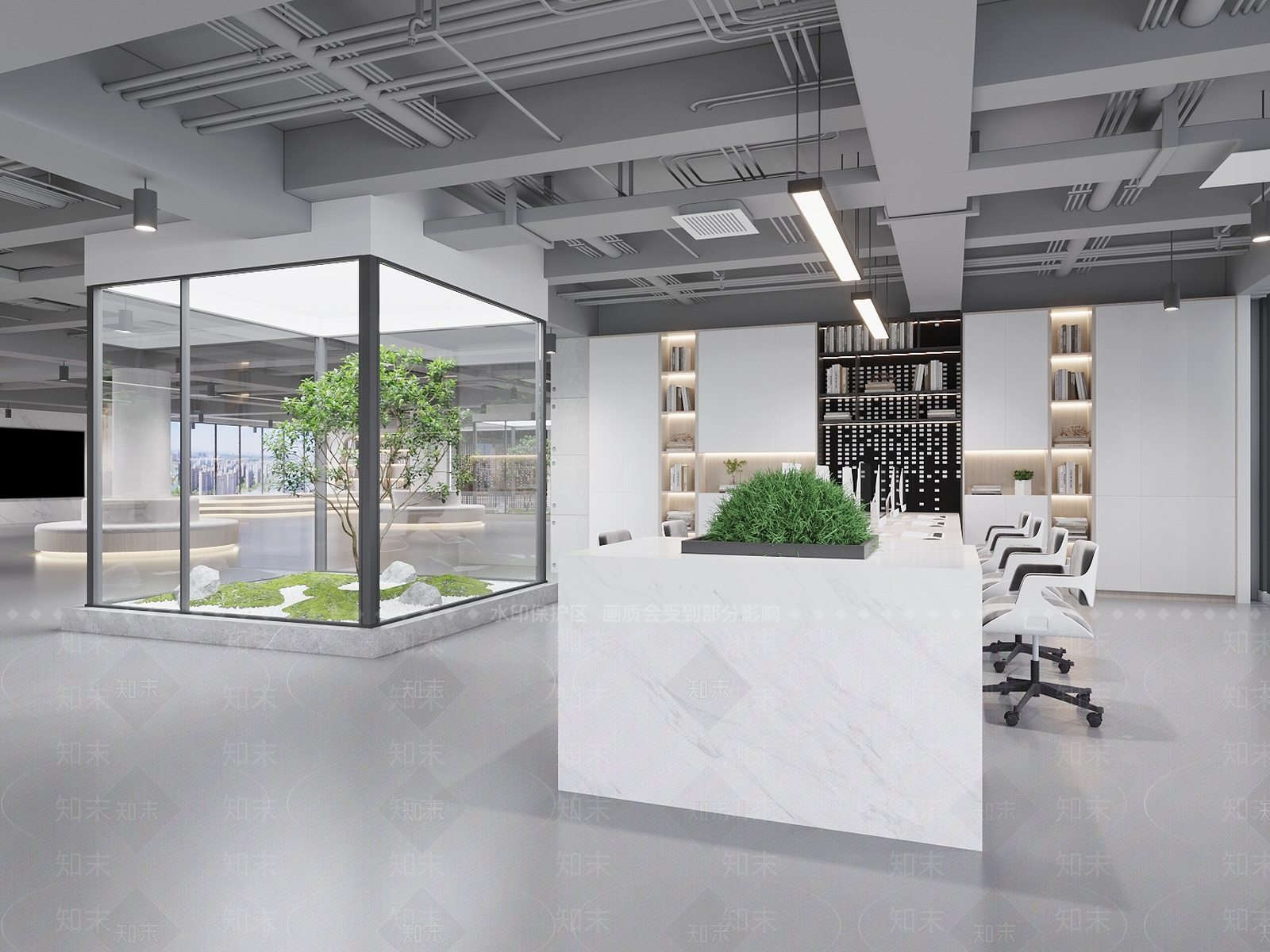 现代公司公共办公室3D模型下载【ID:1131478417】_知末3d模型网