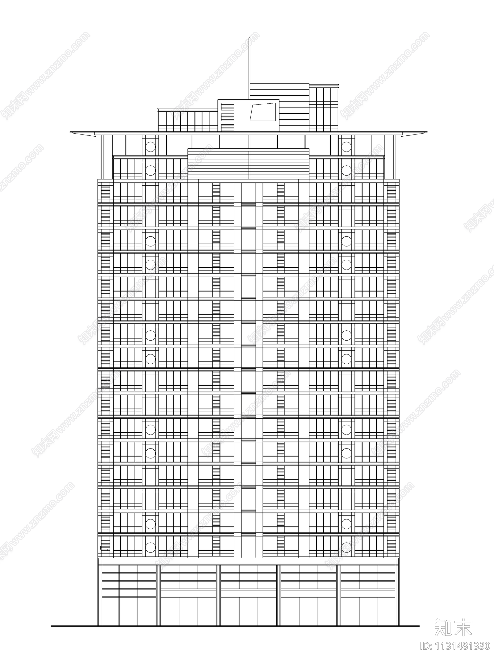 高层酒店cad施工图下载【ID:1131481330】