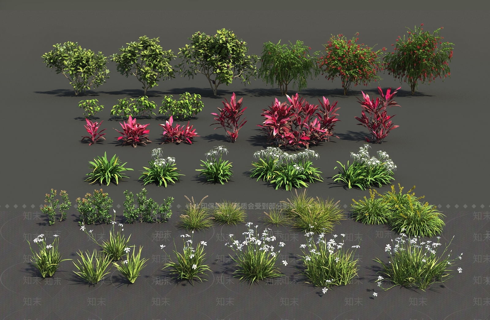 花卉灌木组合3D模型下载【ID:1131483804】