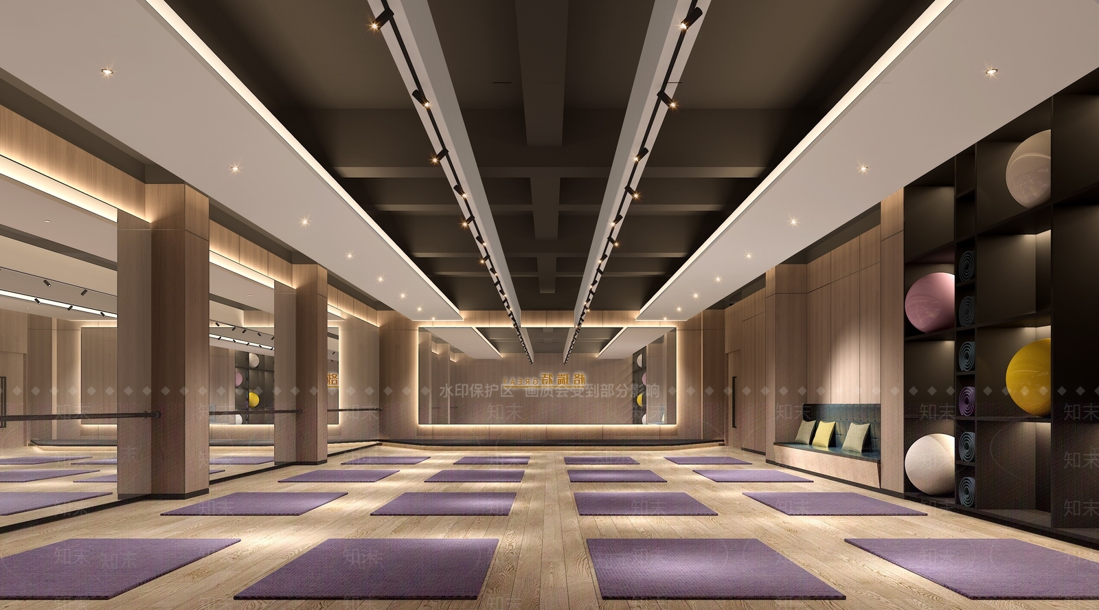 现代瑜伽室3D模型下载【ID:1131485605】
