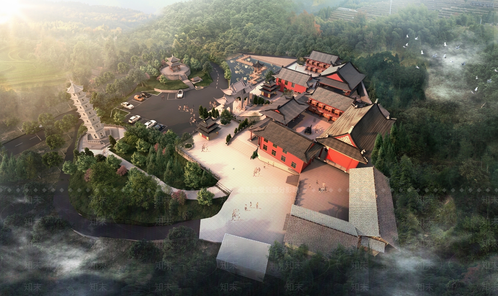 中式古建筑SU模型下载【ID:1131487570】