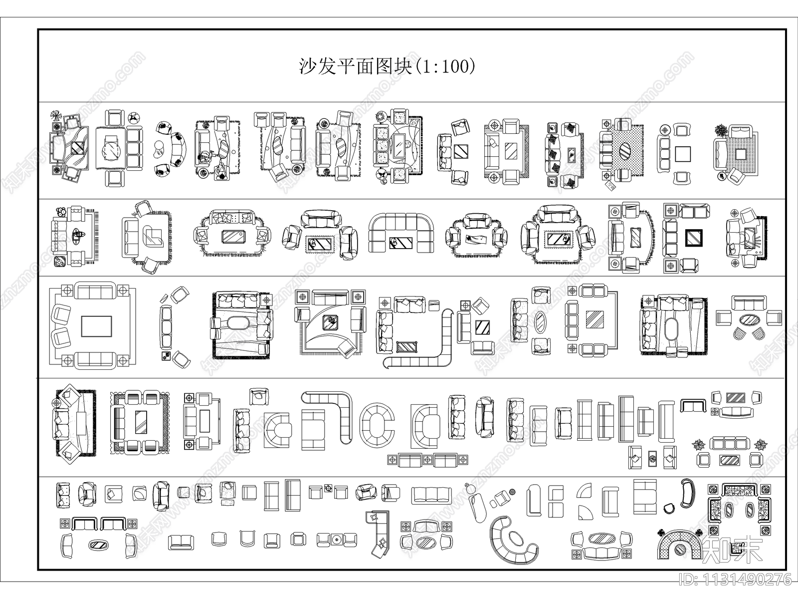 室内平面图块汇总施工图下载【ID:1131490276】