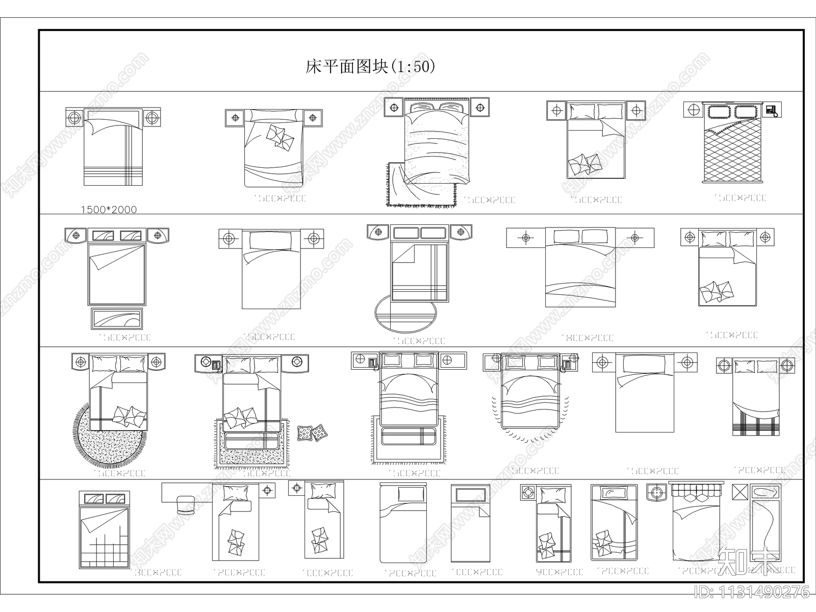 室内平面图块汇总施工图下载【ID:1131490276】