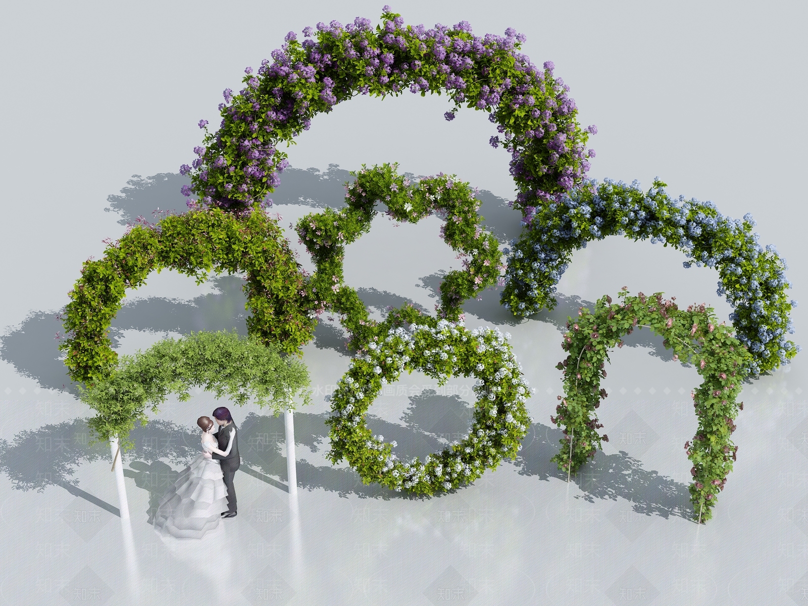 拱形花架SU模型下载【ID:1131490652】