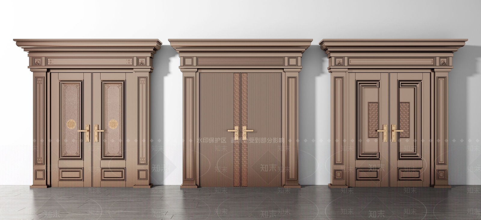 古典入户大门组合SU模型下载【ID:1131495646】