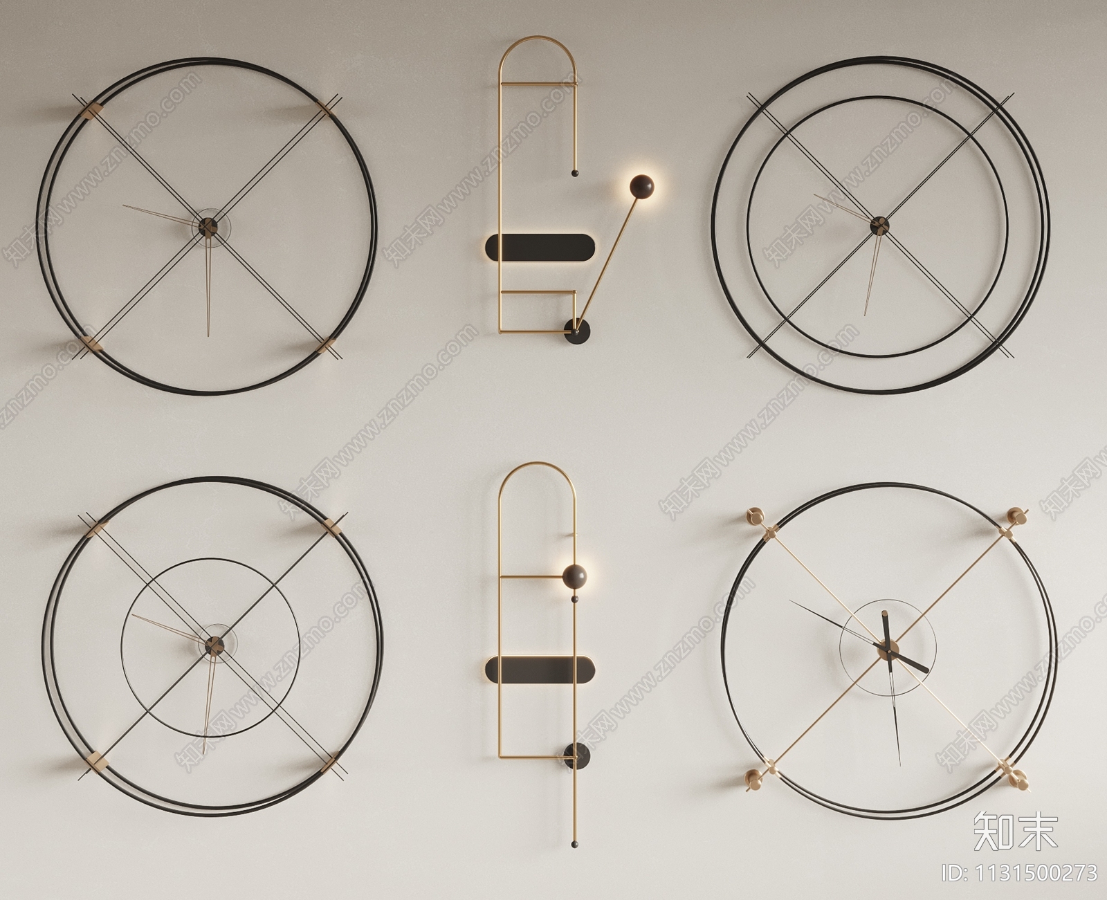 现代时钟墙饰3D模型下载【ID:1131500273】