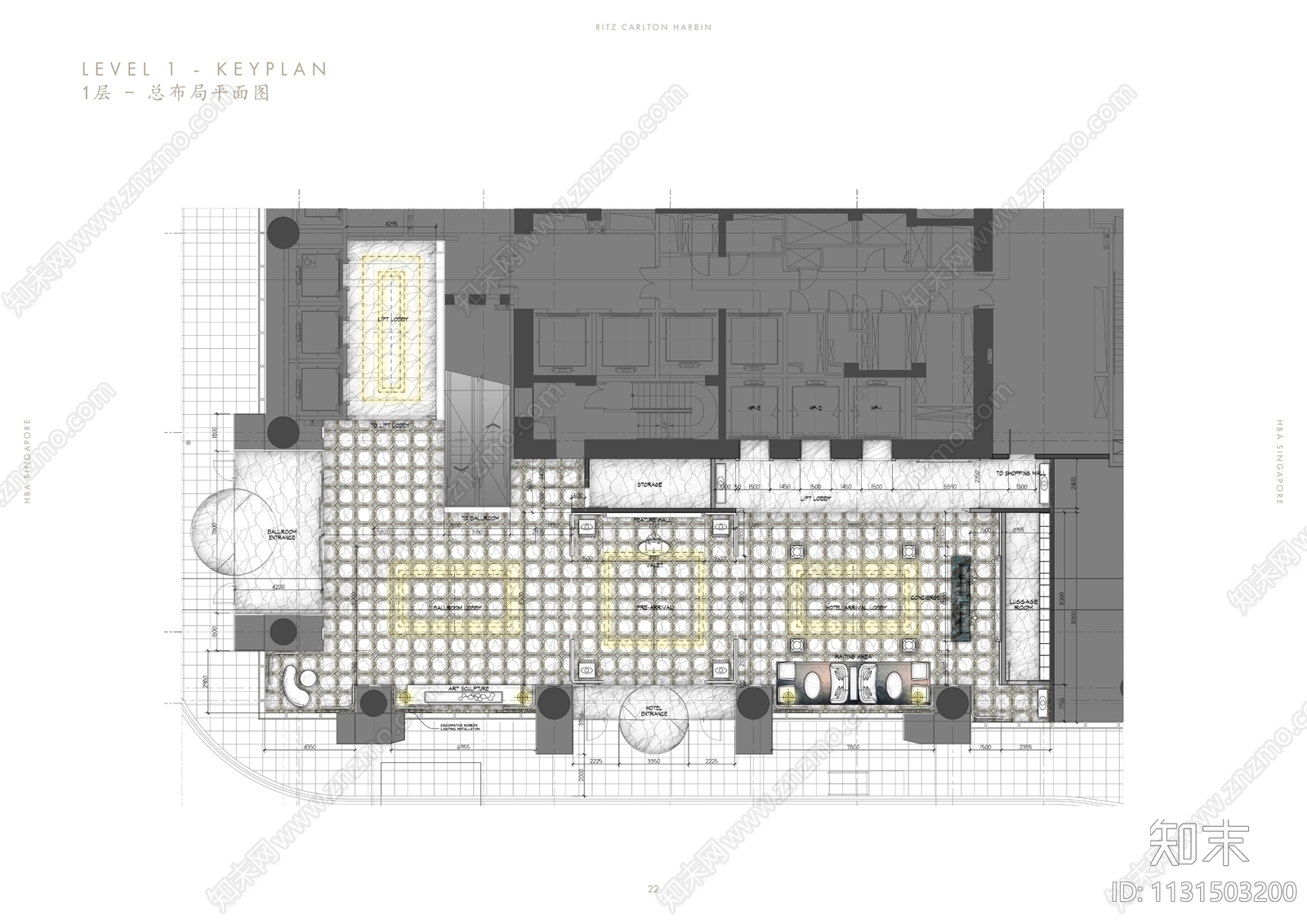 丽思卡尔顿酒店效果图彩平图cad施工图下载【ID:1131503200】