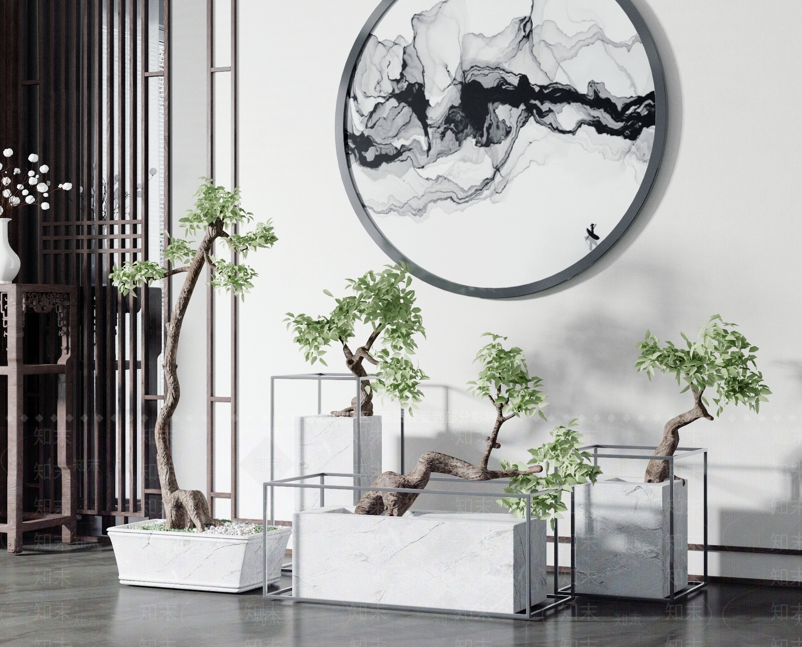 新中式盆景3D模型下载【ID:1131504557】