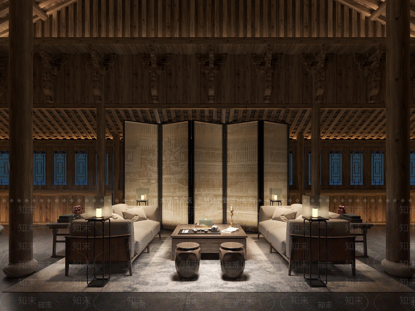 新中式接待区3D模型下载【ID:1131506744】