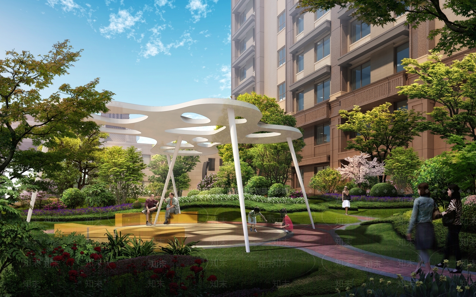 现代廊架3D模型下载【ID:1131507505】