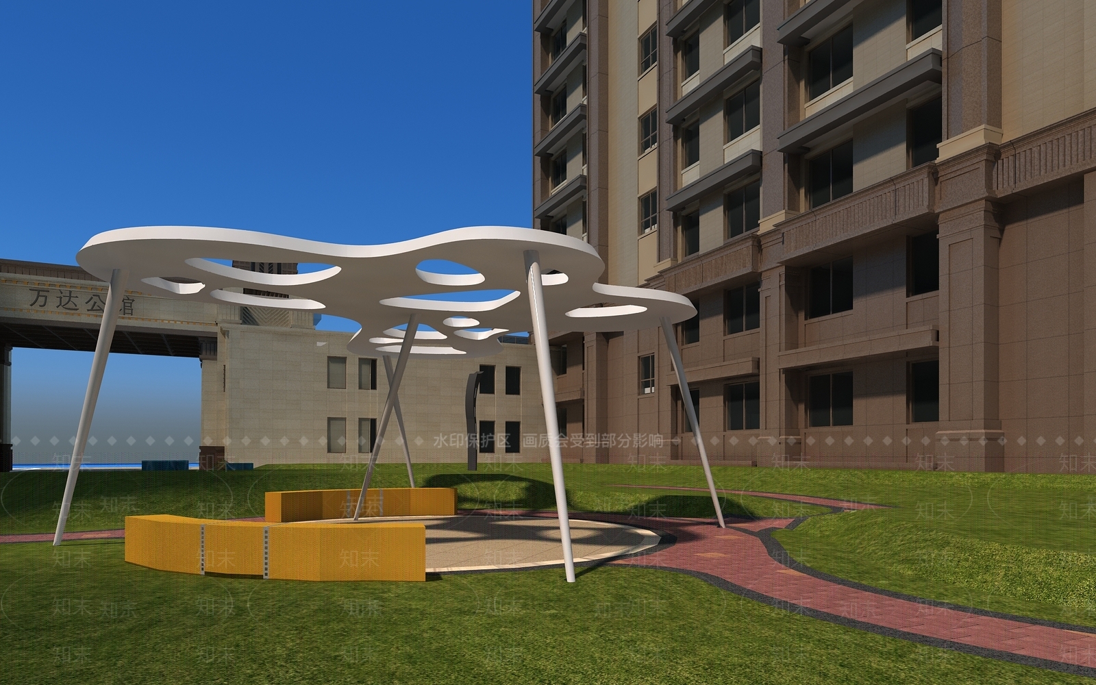 现代廊架3D模型下载【ID:1131507505】