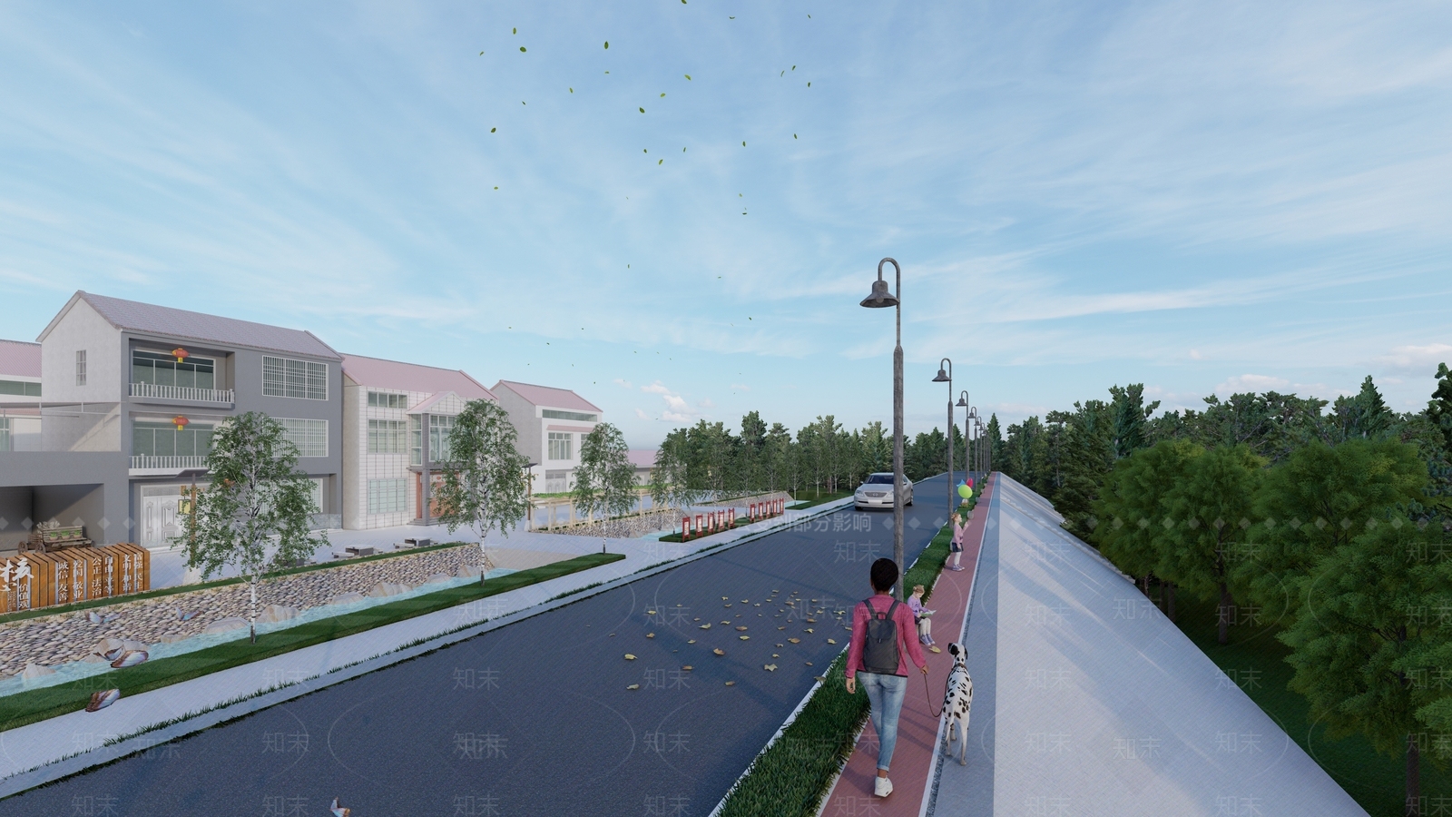 新中式道路SU模型下载【ID:1131508515】