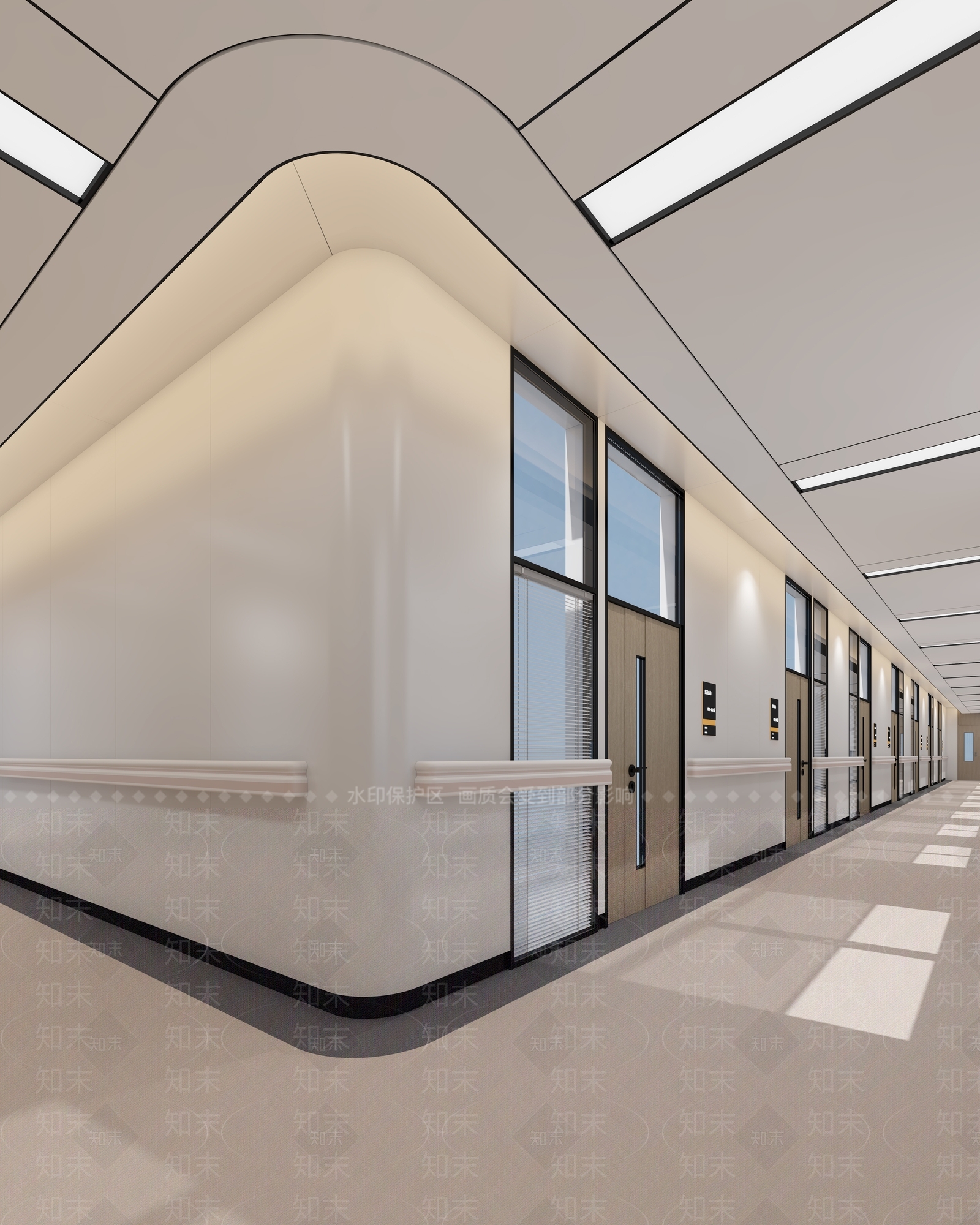 现代医院过道3D模型下载【ID:1131512888】