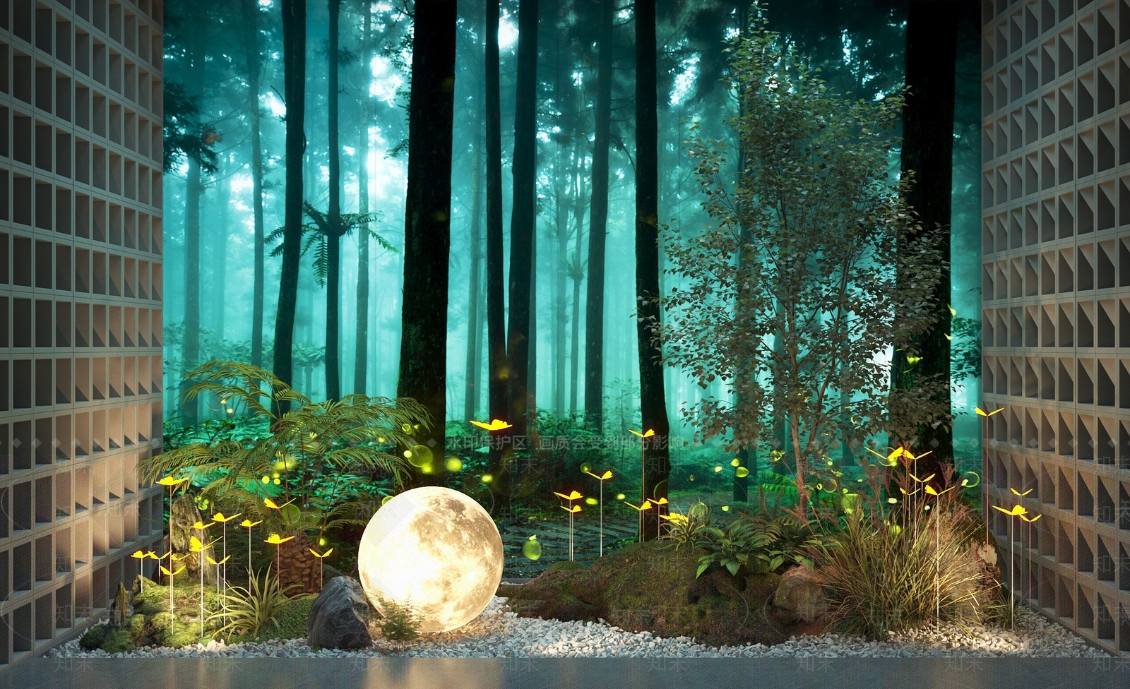 现代室内景观3D模型精品下载_3dmax模型_知末网