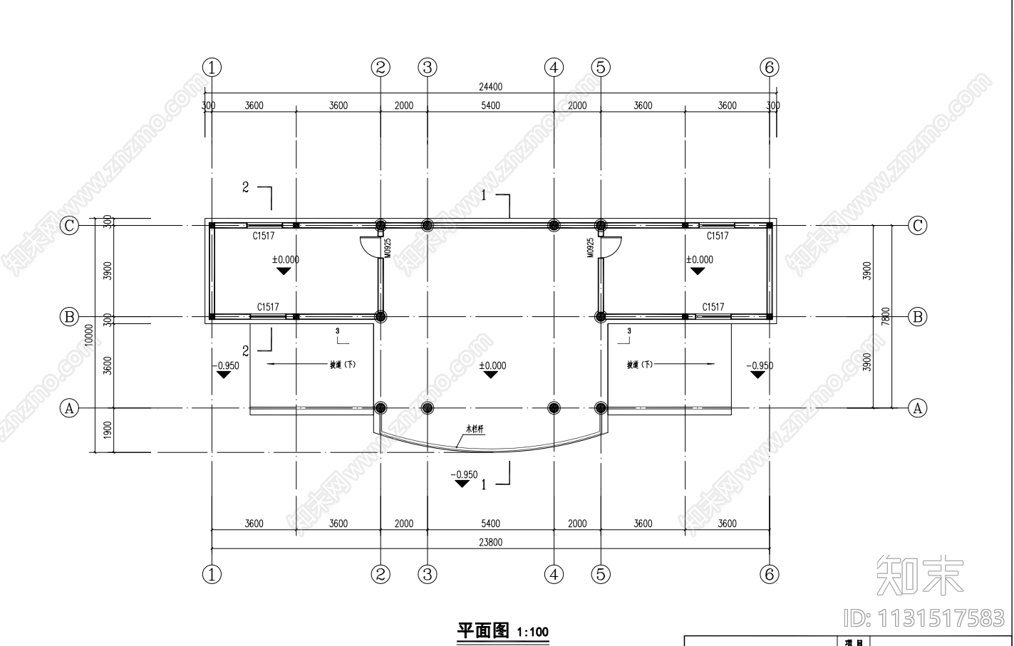 戏台建筑cad施工图下载【ID:1131517583】