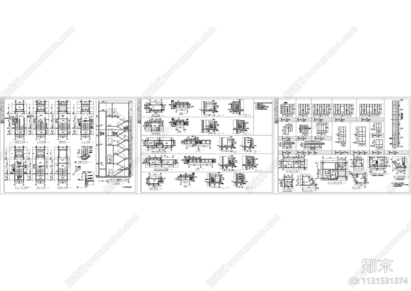 住宅楼梯门窗大样cad施工图下载【ID:1131531374】