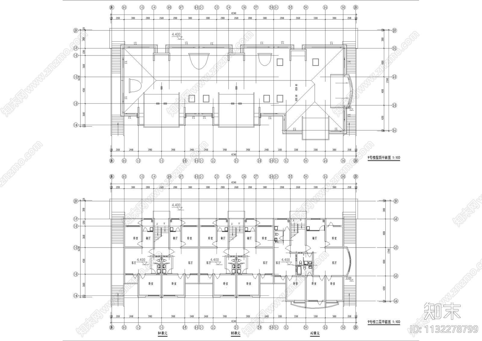 花园住宅建筑cad施工图下载【ID:1132278799】