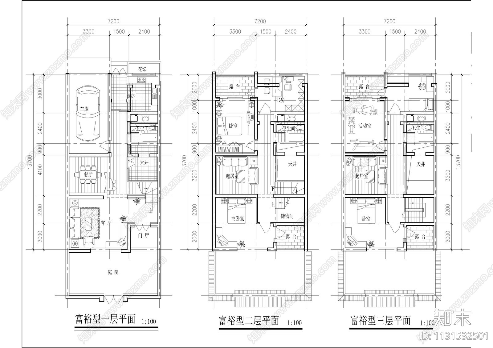 农村富裕型住宅建筑施工图下载【ID:1131532501】