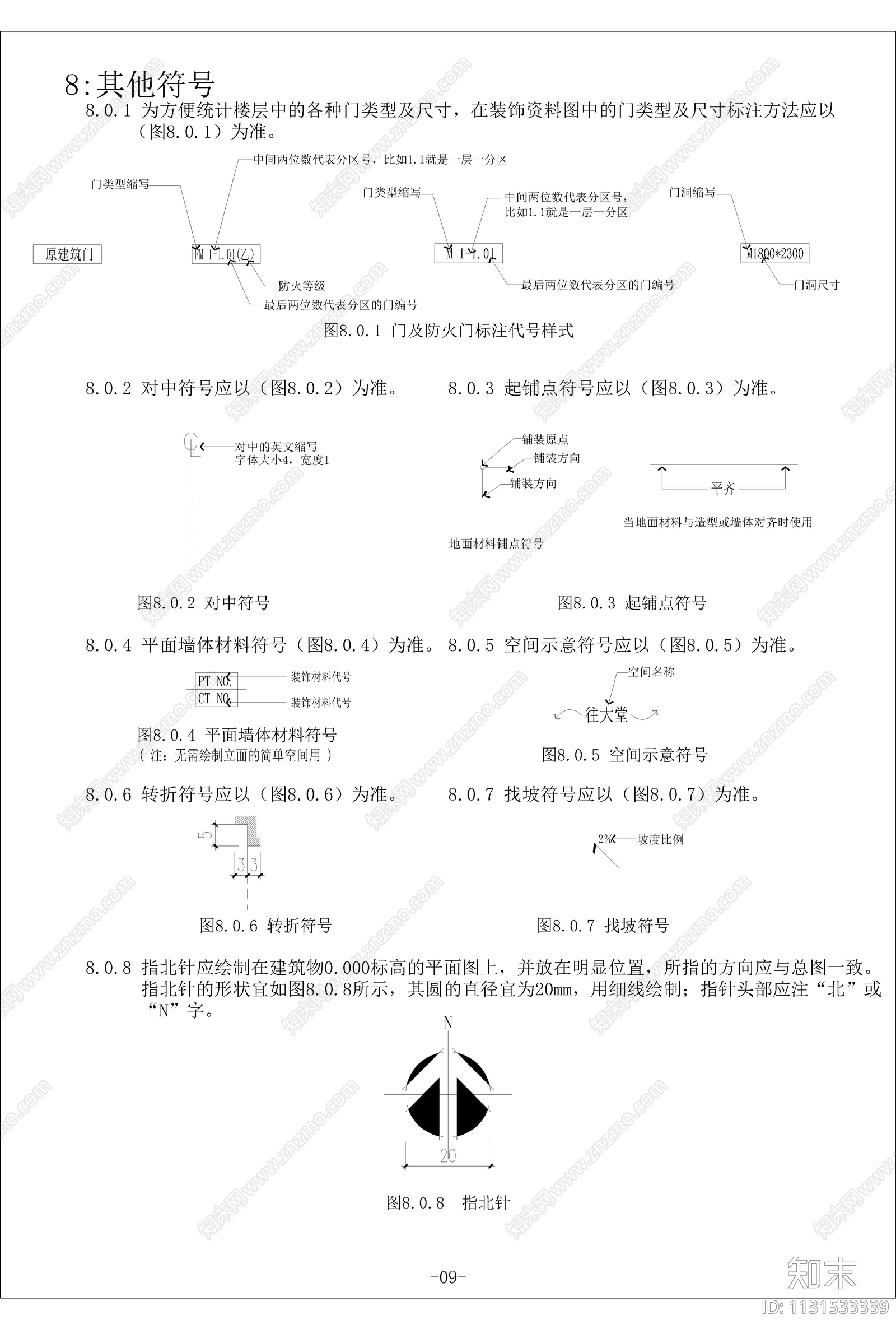 装饰施工图例规范设计说明cad施工图下载【ID:1131533339】