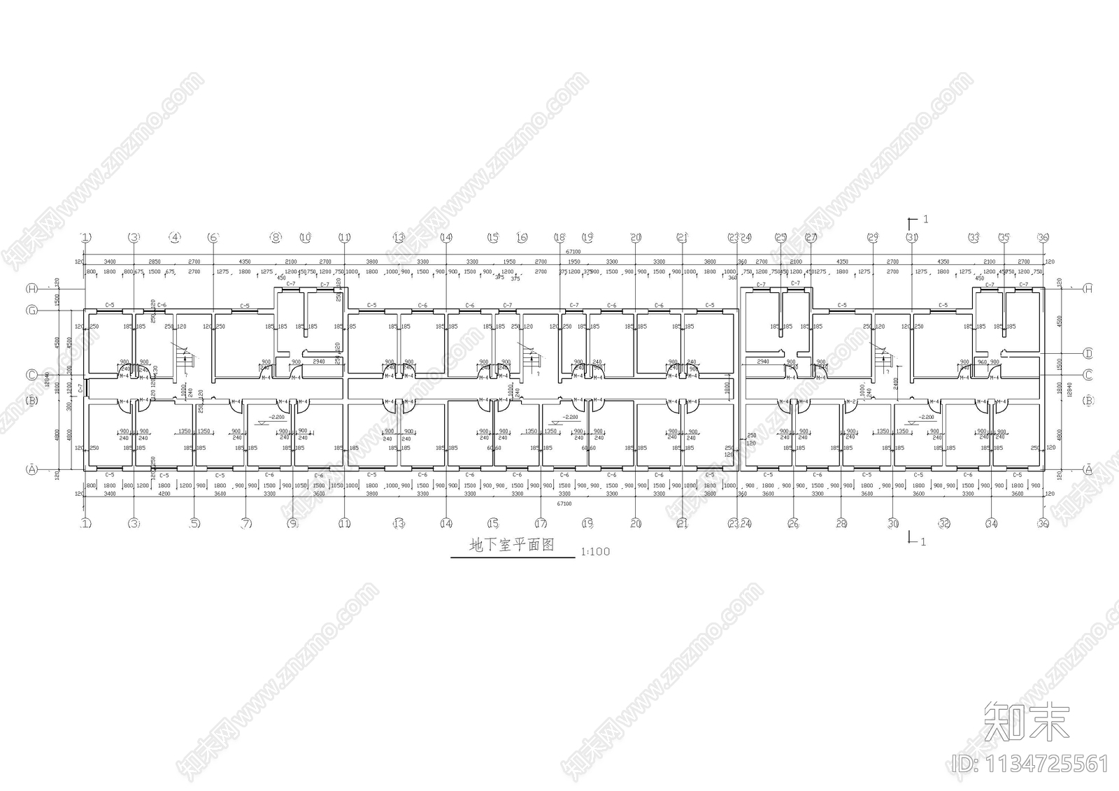 小区住宅楼建筑cad施工图下载【ID:1134725561】