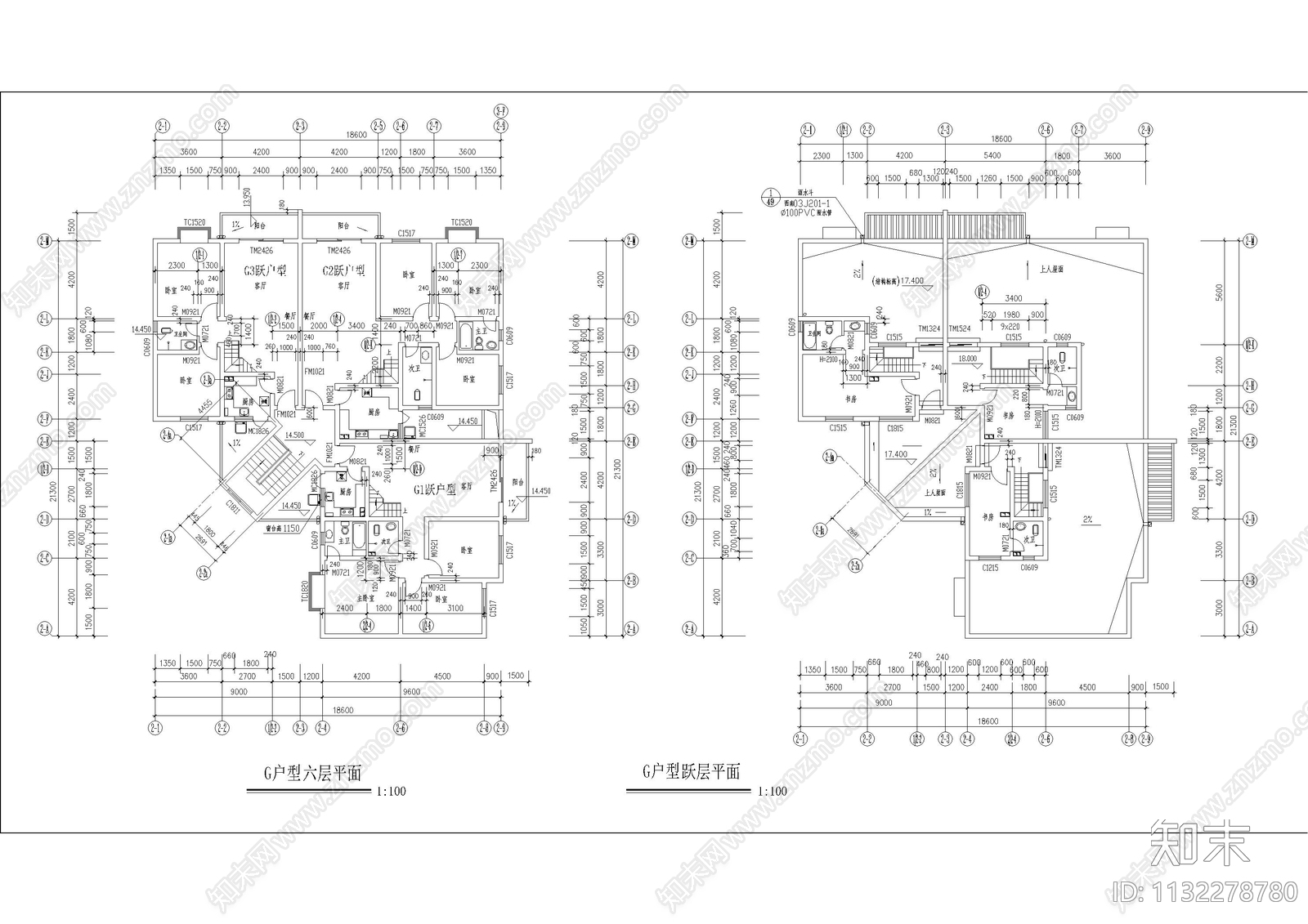 小区建筑cad施工图下载【ID:1132278780】