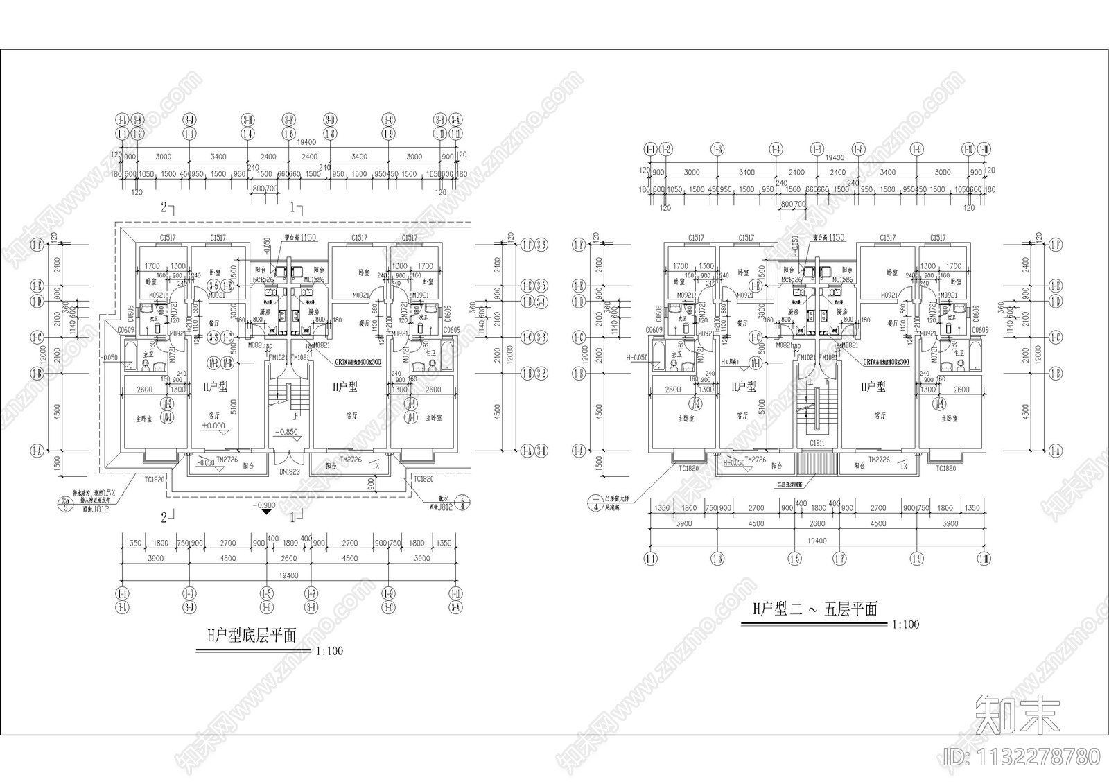 小区建筑cad施工图下载【ID:1132278780】