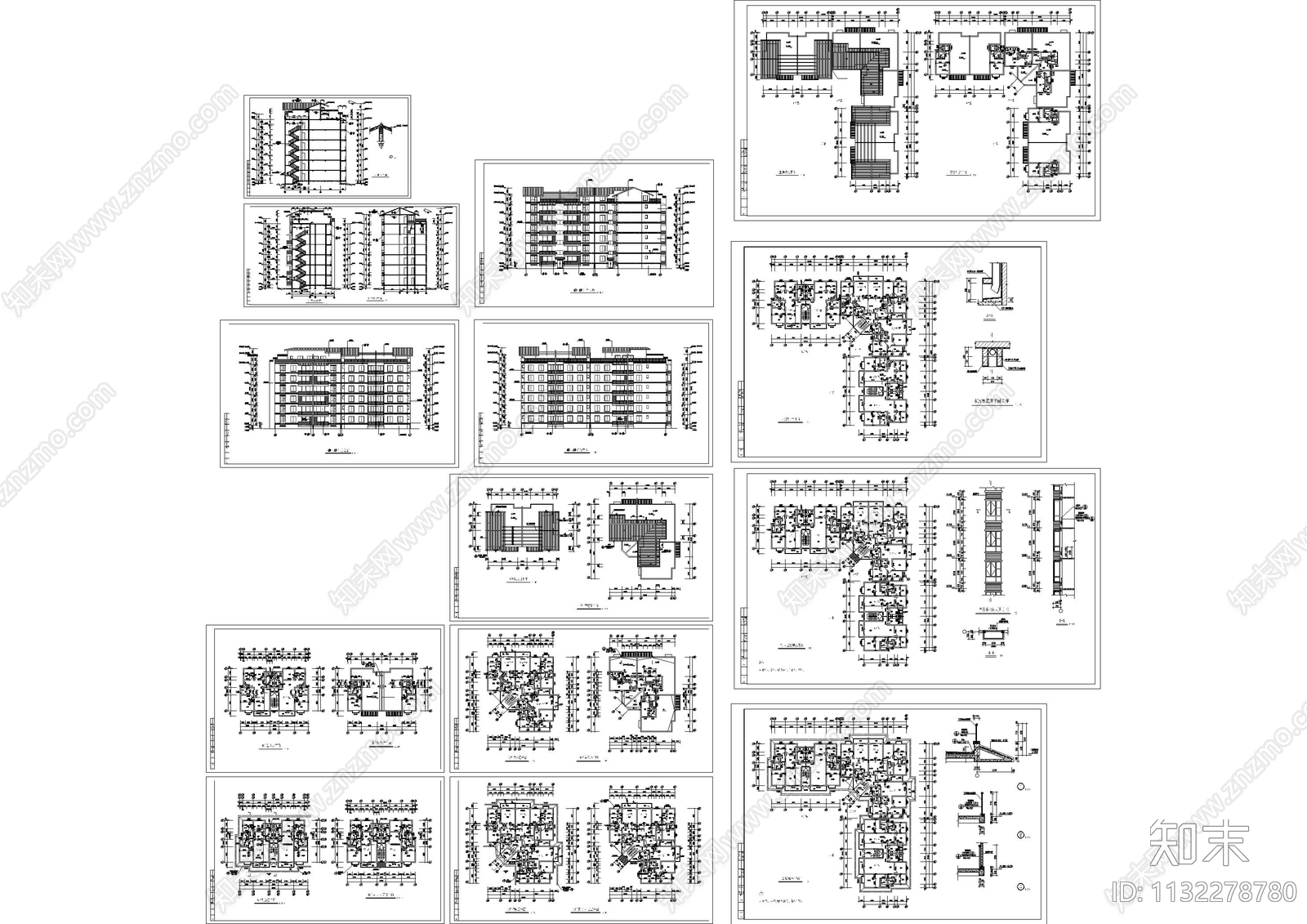 小区建筑cad施工图下载【ID:1132278780】