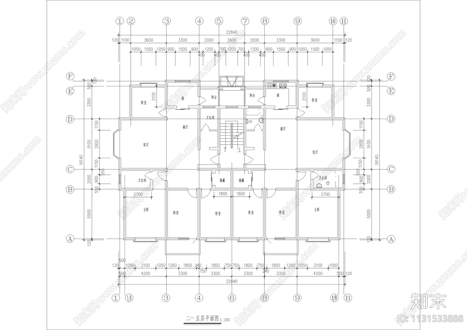 住宅小区建筑平面图施工图下载【ID:1131533888】