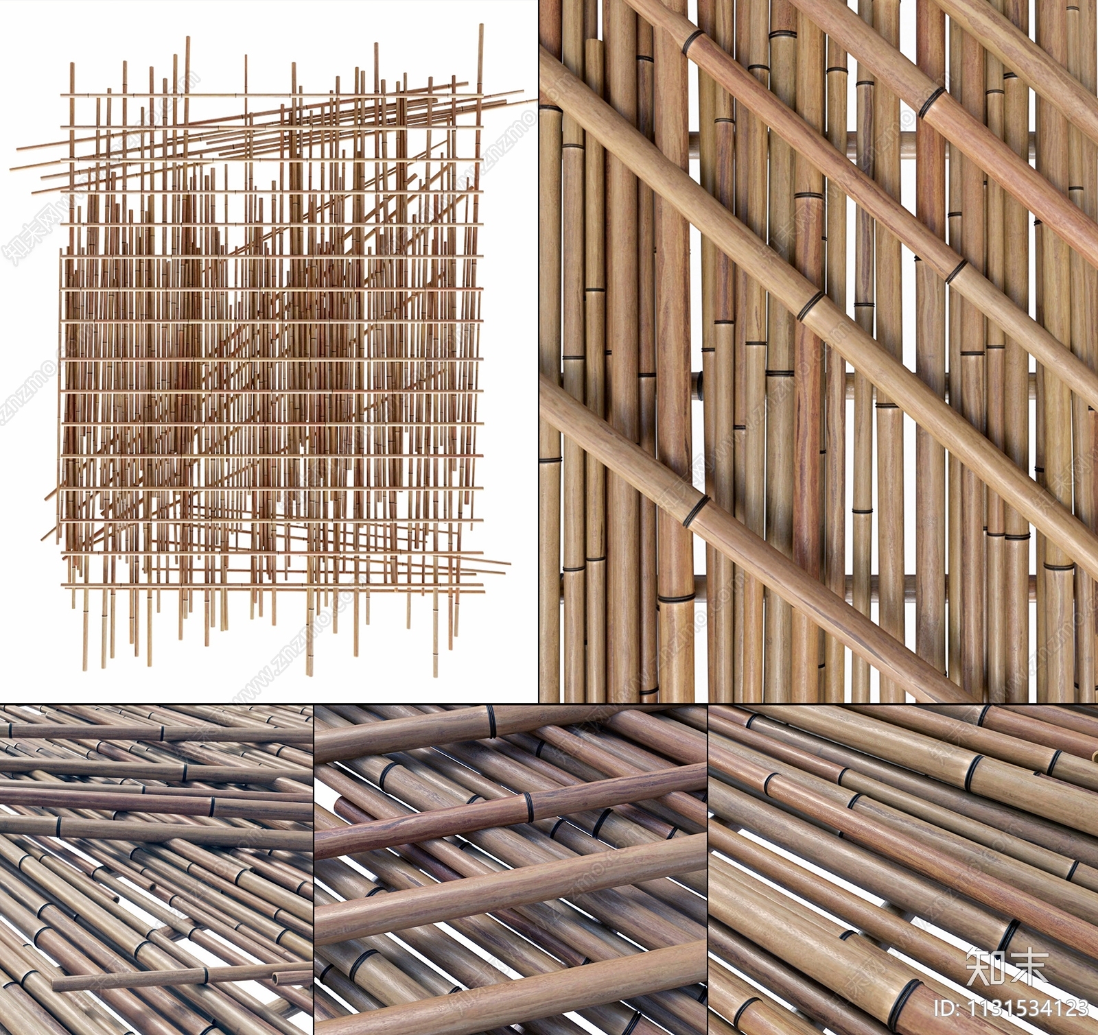 现代竹子隔断SU模型下载【ID:1131534123】