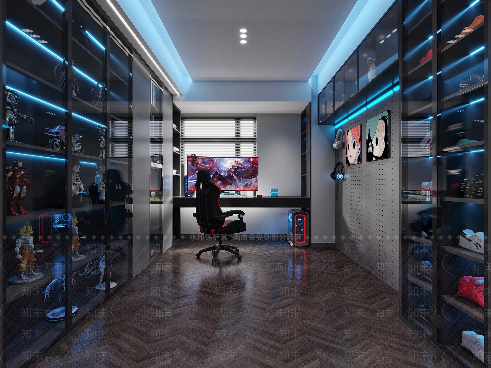 现代电竞房3D模型下载【ID:1131543878】