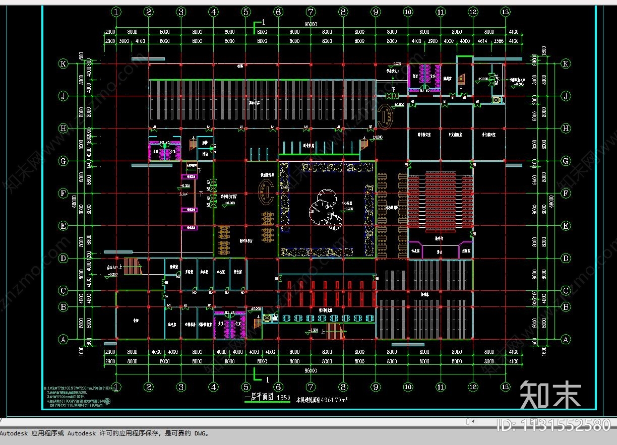 图书馆建筑cad施工图下载【ID:1131552580】