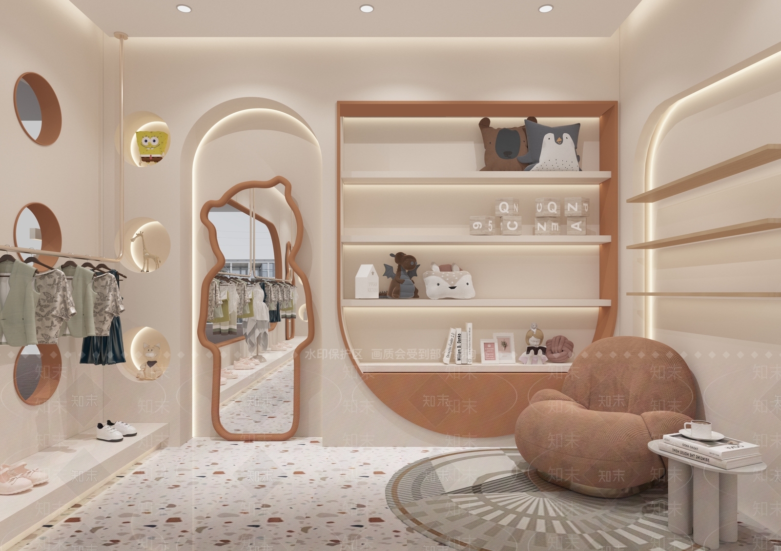 现代童装店3D模型下载【ID:1131554632】