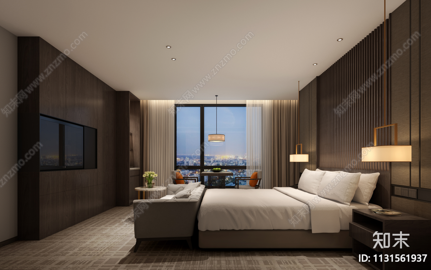 酒店空间效果图cad施工图下载【ID:1131561937】