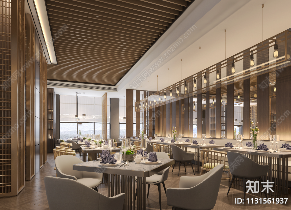 酒店空间效果图cad施工图下载【ID:1131561937】