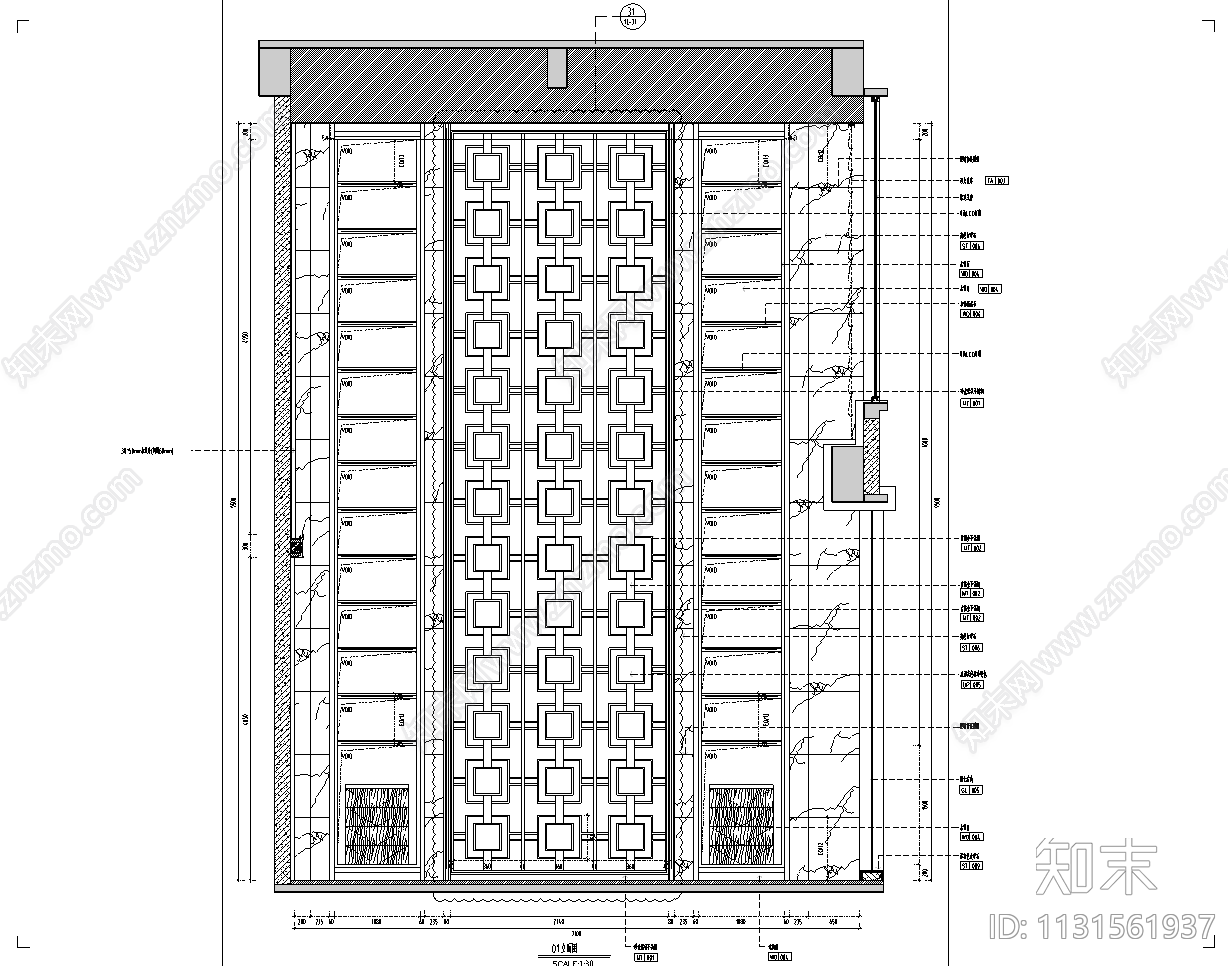 酒店空间效果图cad施工图下载【ID:1131561937】