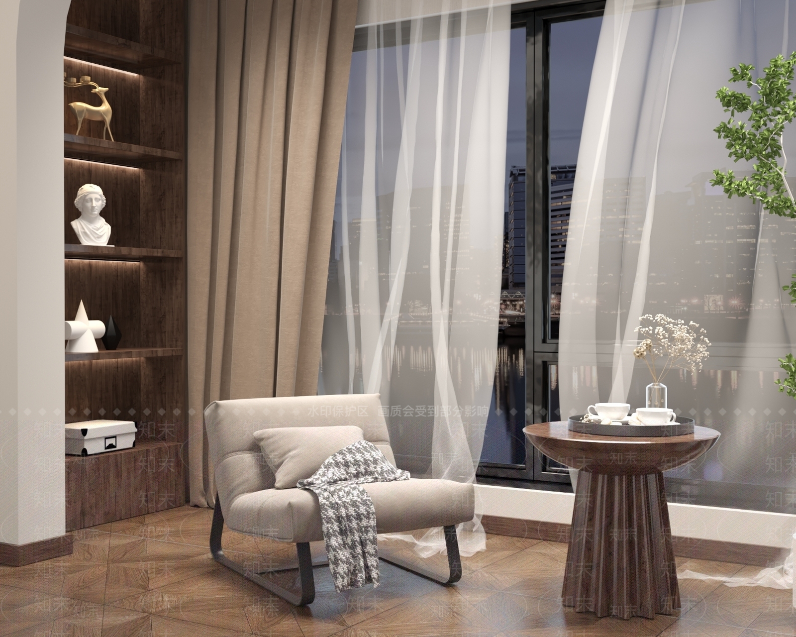 现代家居阳台3D模型下载【ID:1131562584】
