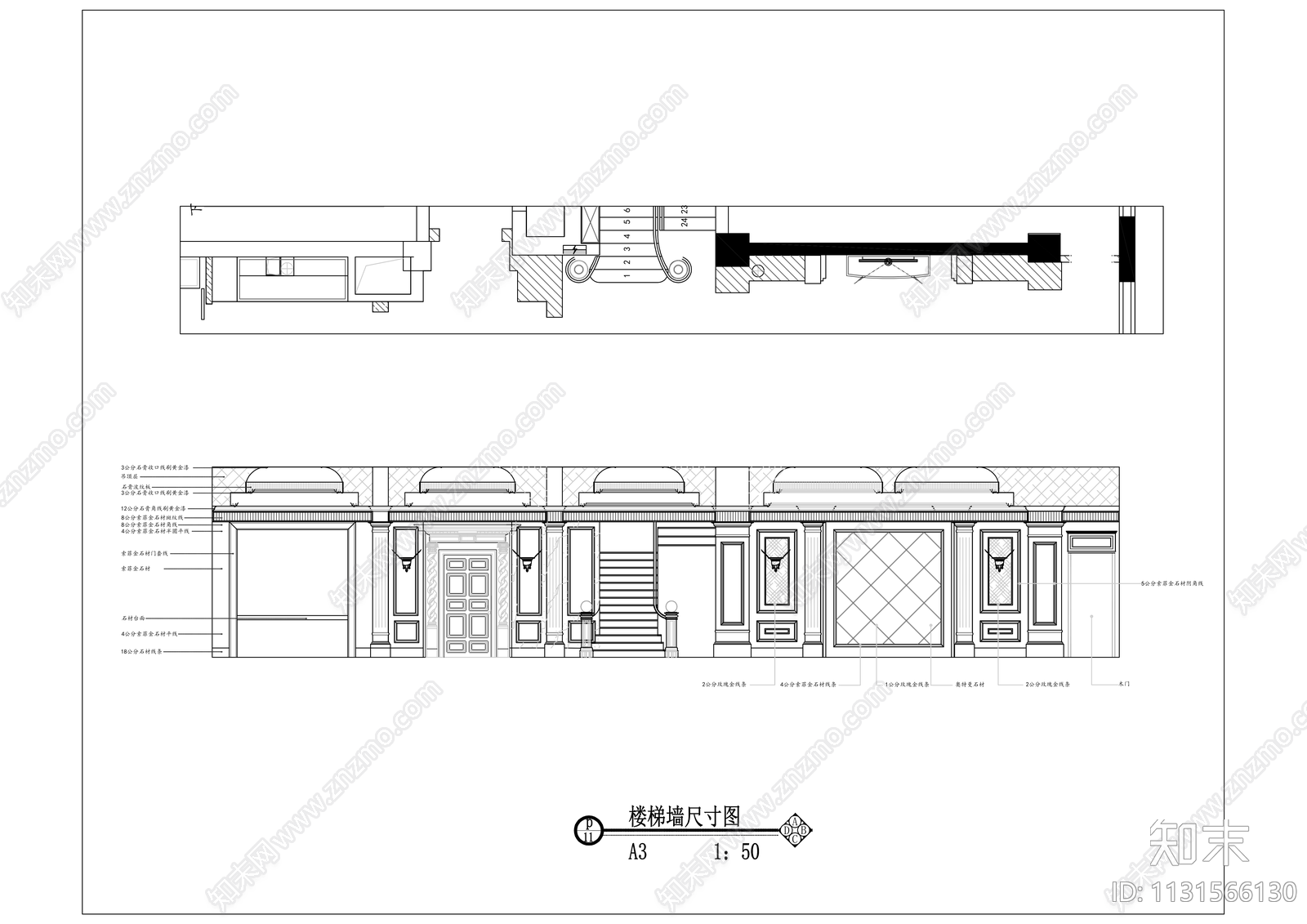 大平层室内装修cad施工图下载【ID:1131566130】