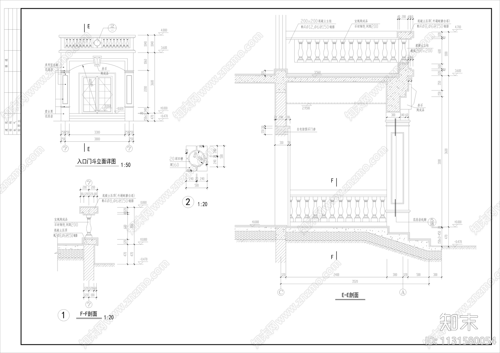 欧式古典370平方自建别墅建筑cad施工图下载【ID:1131580054】