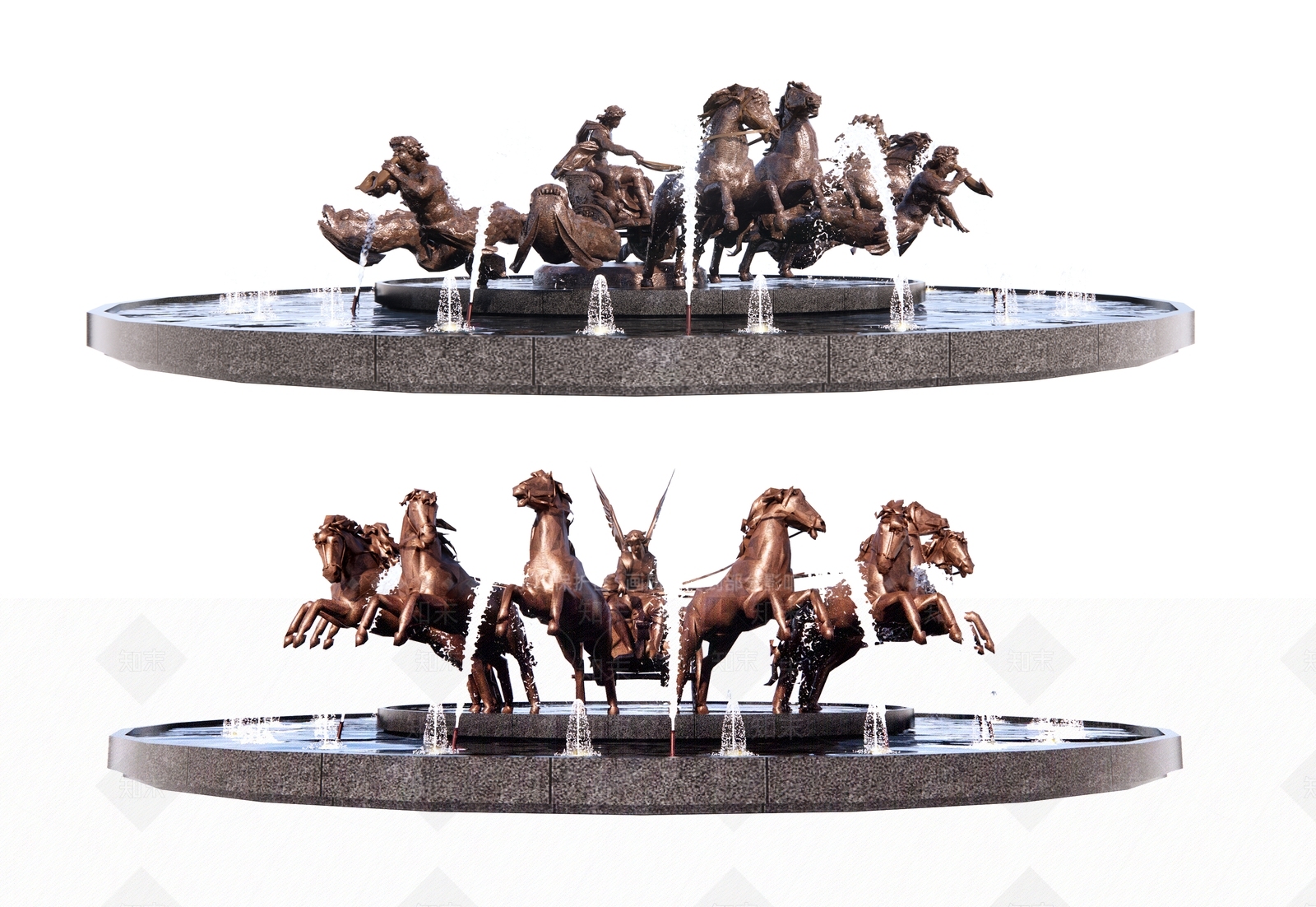 欧式水景雕塑SU模型下载【ID:1131585572】