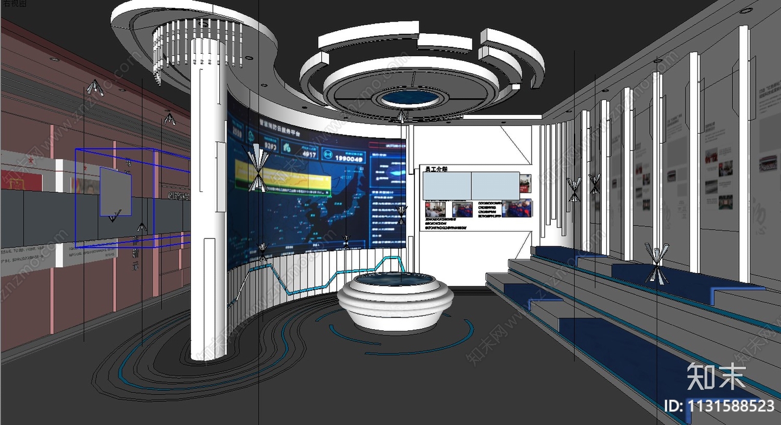 现代科技党展厅SU模型下载【ID:1131588523】