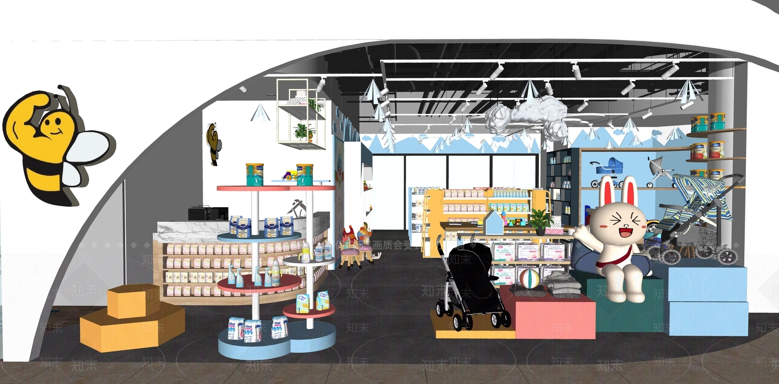 现代母婴店SU模型下载【ID:1131593253】