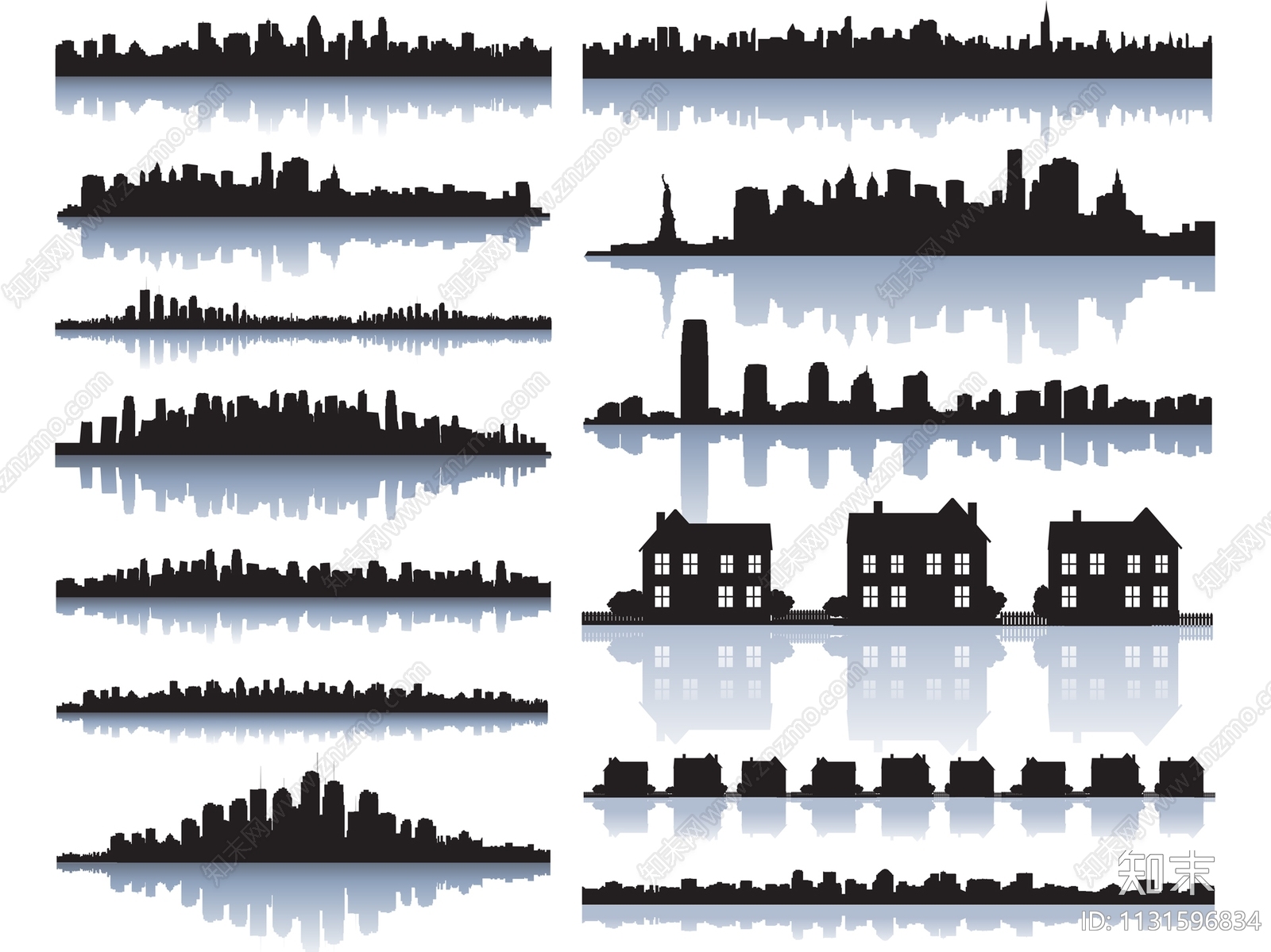 都市城市建筑剪影图片psd免抠下载【ID:1131596834】undefined
