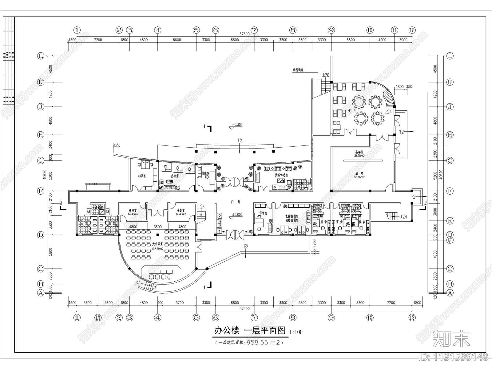 绵阳市殡仪馆建筑cad施工图下载【ID:1131599148】